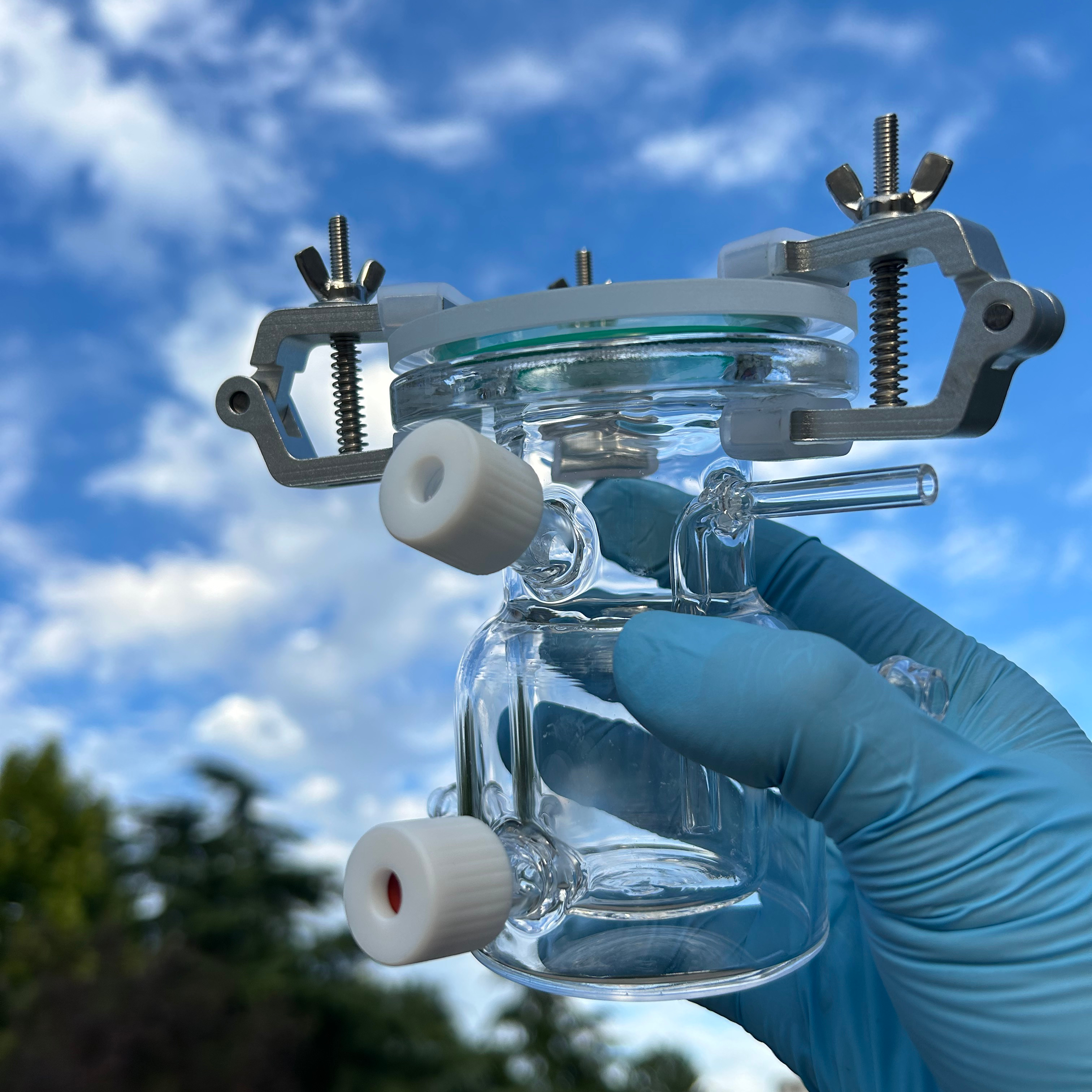 Custom Twin Tube Single-Flow Double-Channel Quartz Microfluidic Chip Reactor