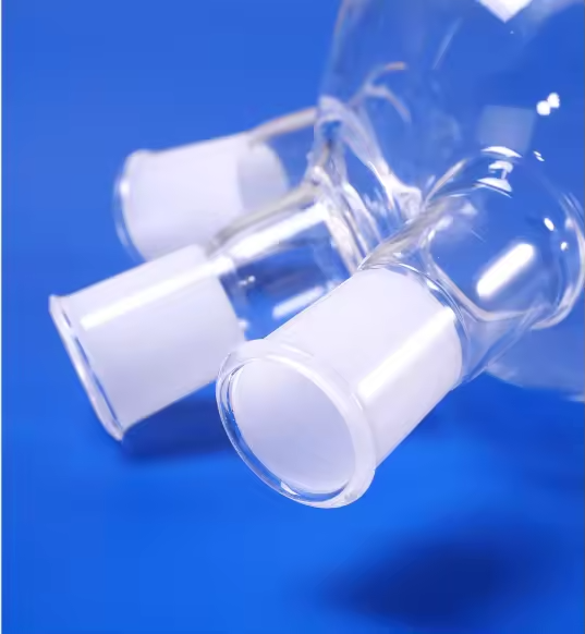 High Temperature Resistance Transparent Quartz Glass Twin Tube Bottom Flask Bending/Welding/Cutting/Moulding Services Lab Use