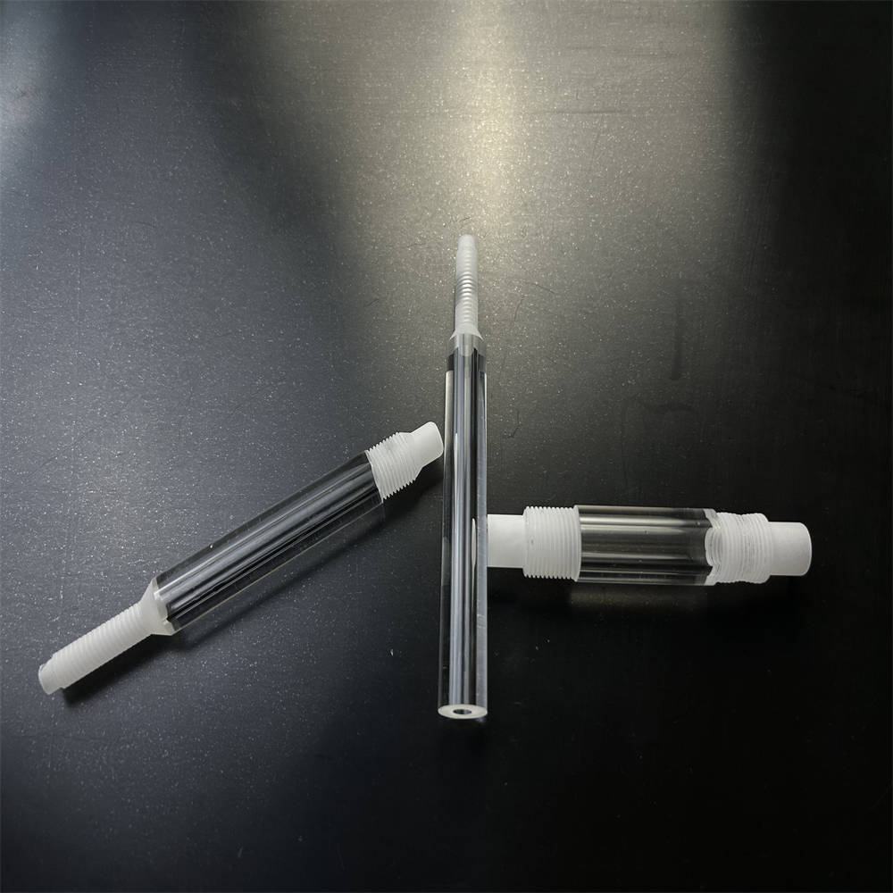 Customized High Purity Threaded Transparent UV Quartz Glass Tube with Bending Welding Cutting Moulding Services High Pressure