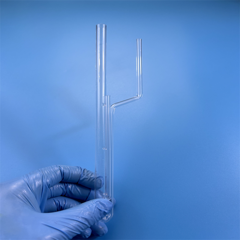 Chemisorption BET Test High Pressure 99.99% Pure Ozone Free Clear Quartz Glass Twin Tube Bending Welding Services Quantachrome