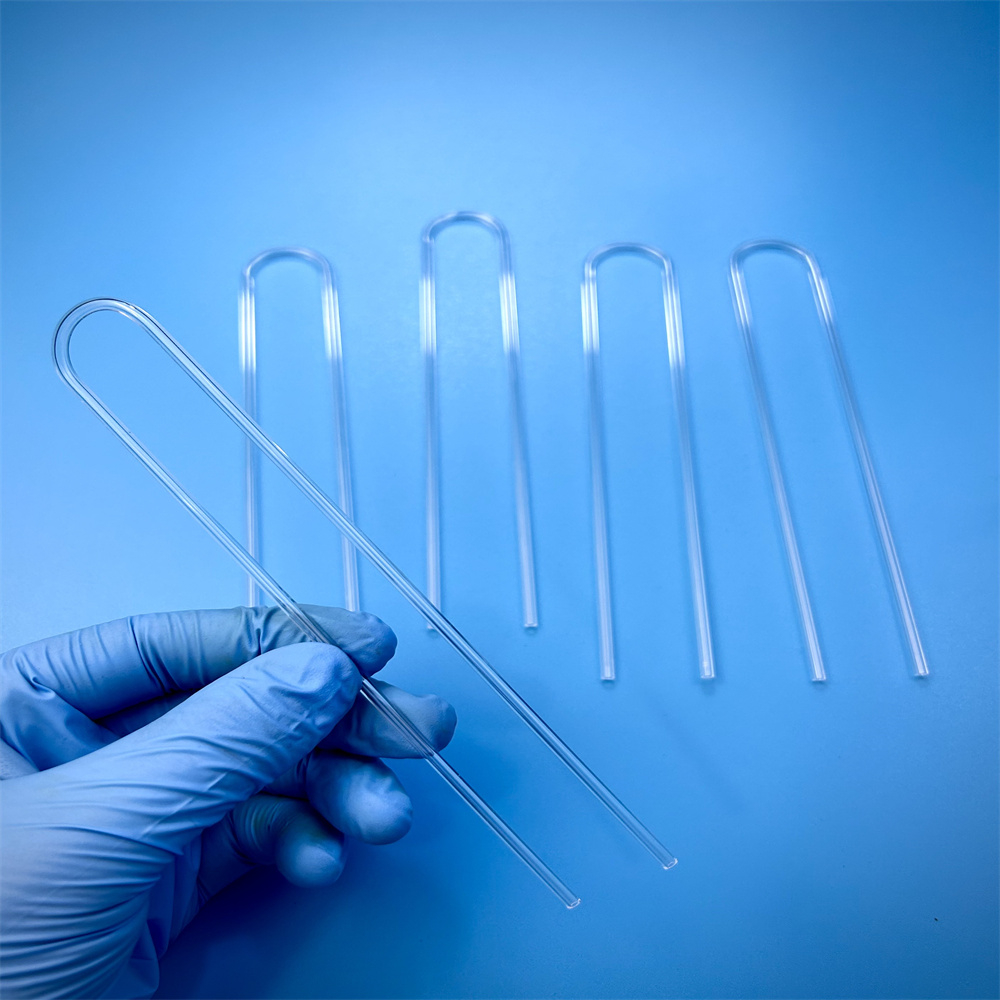 High Quality Transparent U-Bent Quartz Glass Tube Bending/Cutting/Welding Services 99.99% Pure Quartz Ozone Free Polished