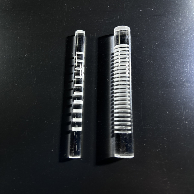 Customized Clear Quartz Glass Wafer Carrier 99.99% SiO2 Purity Cylinder Slotting Rod