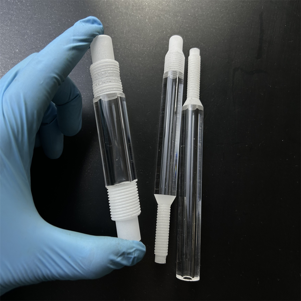 Customized High Purity Threaded Transparent UV Quartz Glass Tube with Bending Welding Cutting Moulding Services High Pressure