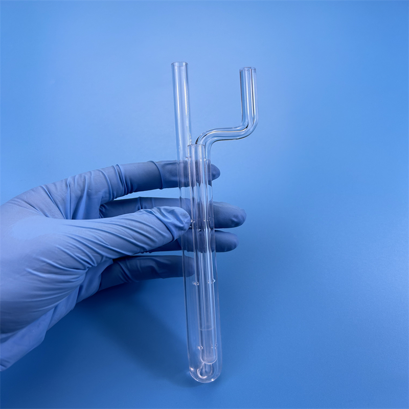 Chemisorption BET Test High Pressure 99.99% Pure Ozone Free Clear Quartz Glass Twin Tube Bending Welding Services Quantachrome