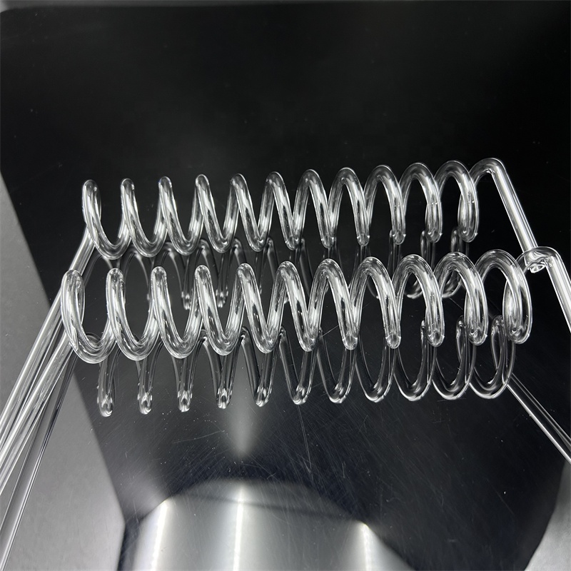 Custom Different Sizes U-Bent Quartz Glass Spiral Tube with Moulding Cutting Bending and Welding Services