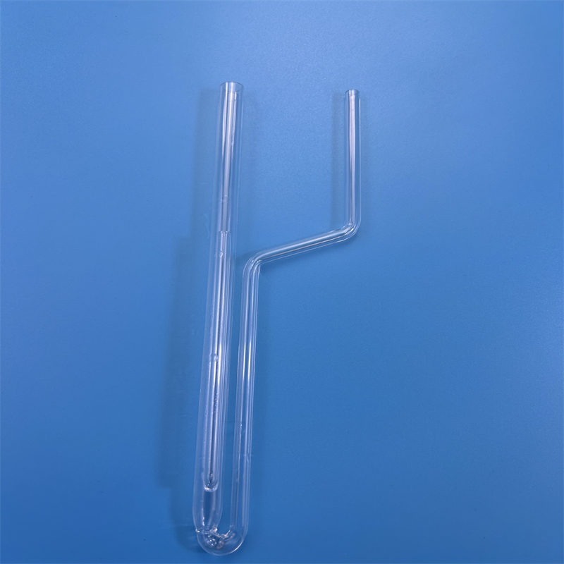 Chemisorption BET Test High Pressure 99.99% Pure Ozone Free Clear Quartz Glass Twin Tube Bending Welding Services Quantachrome