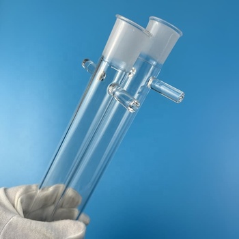 Pure Quartz Glass Tube Reactor Twin Tube Condensing